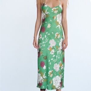 Zara Satin Effect Print Dress